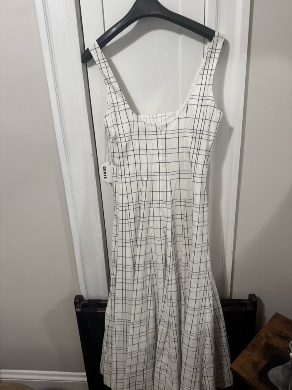 Staud ivory plaid dress size 4 nwt - Picture 6 of 9